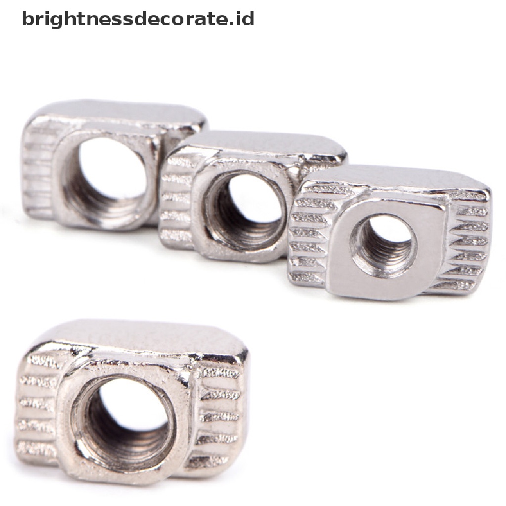 [Birth] 50pcs Eropa T-slot Aluminium Carbon Steel Drop In T-Nut M3 M4 M5 Ulir [ID]