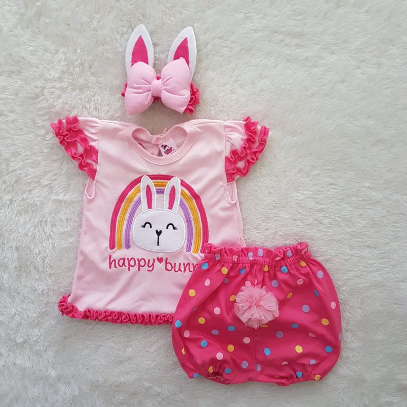 Baju Bayi Happy Bunny set