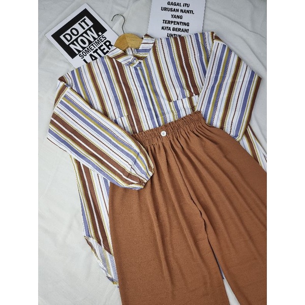 ONE SET KEMEJA OVERSIZE // KEMEJA SALUR OVERSIZE