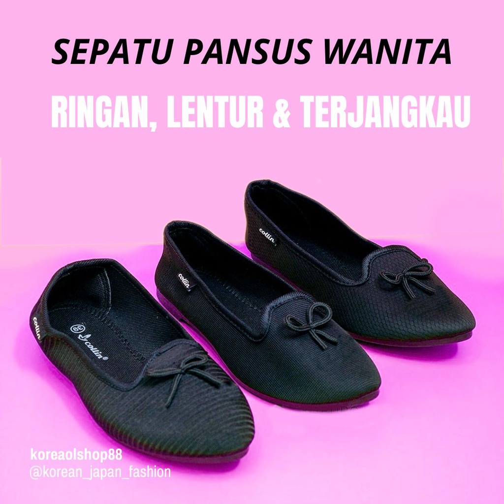 Sepatu Pansus Pantofel wanita Hitam Kekinian