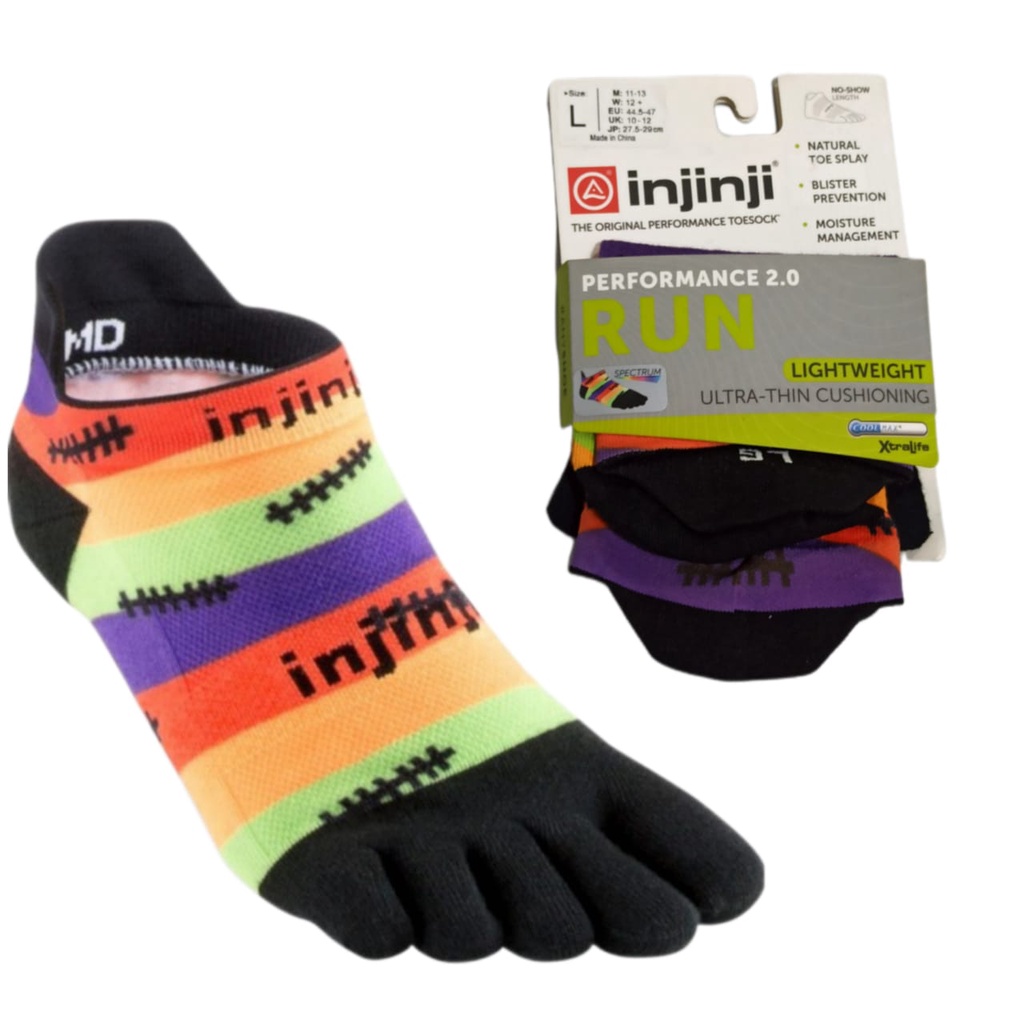 INJINJI PERFORMANCE RUN 2.0 - NO SHOW - SIZE L - kaos kaki anti blister - STICHES