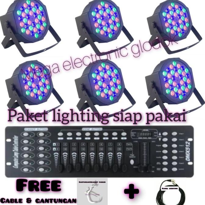 paket lighting panggung ekonomis 6par 36led