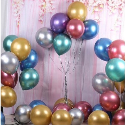 Balon latex warna metalik / balloon latex Chrome 10 inch (per pcs)