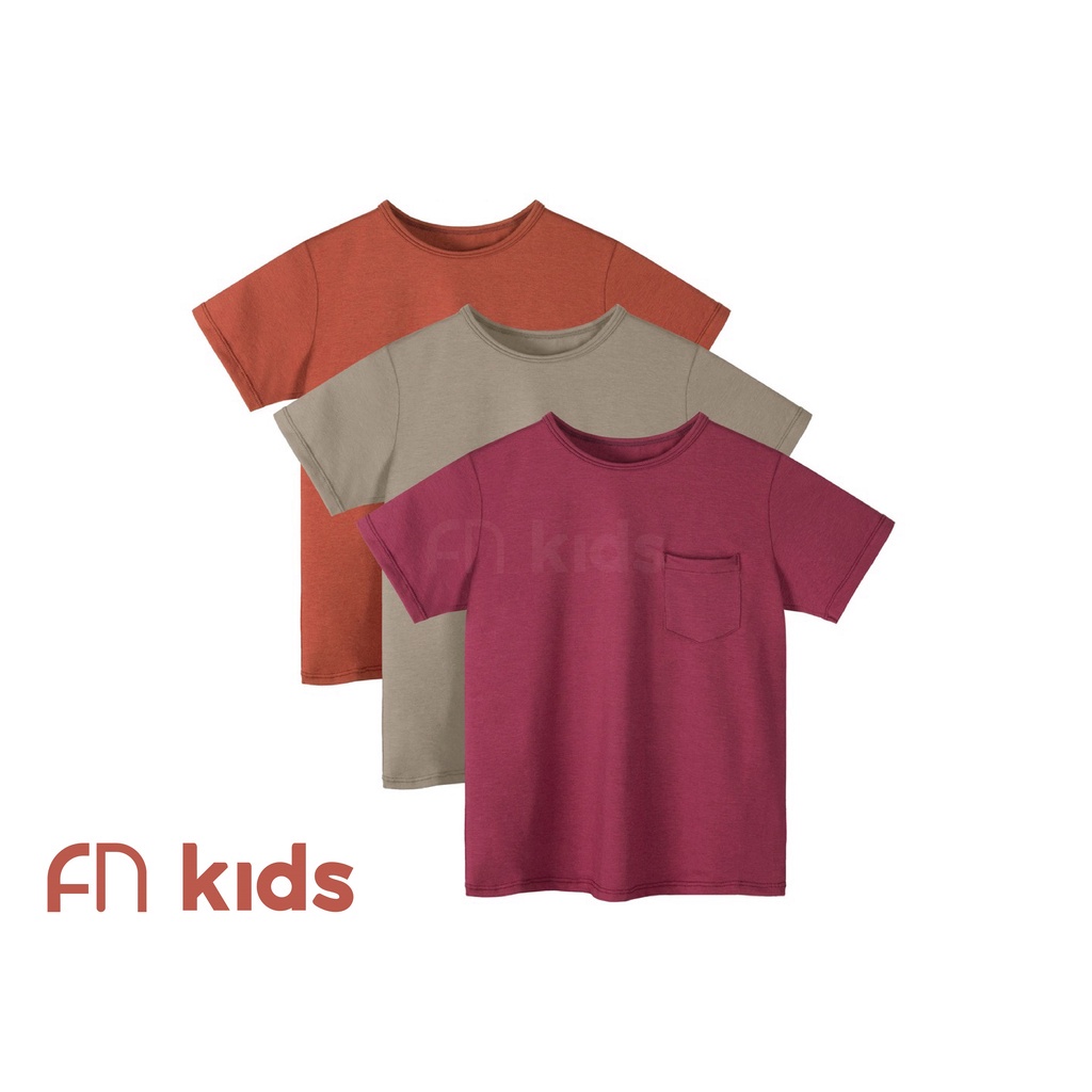 FN Kids Tshirt Kaos Anak Polos Santai Kaus Rumahan Anak Katun 1 PCS FNKA 3391