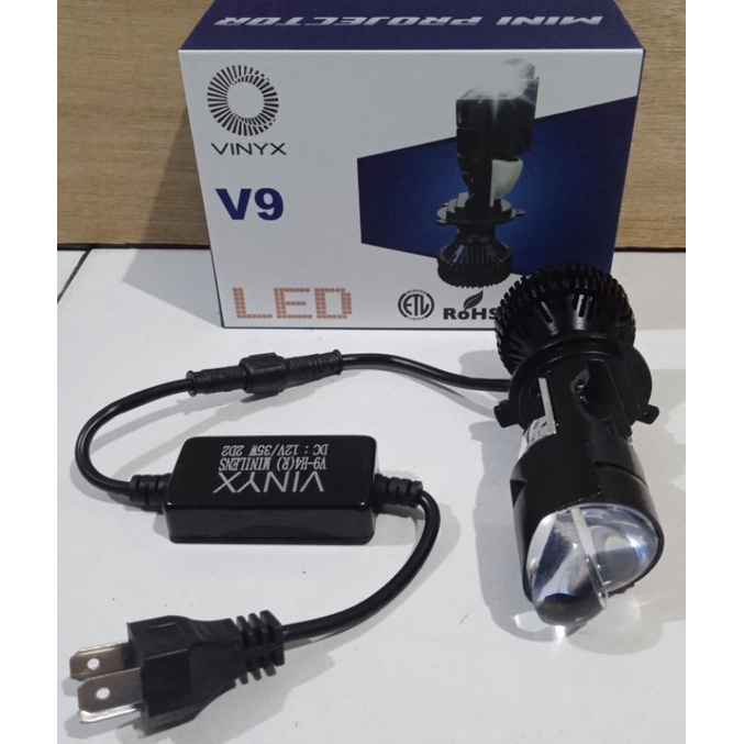 LAMPU HEADLAMP MOTOR DAN MOBIL SOKET H4  MERK VINYX V9 LASER GUN  PROJIE MINI PROJECTOR LENS MOTOR MOBIL - V9 Vinyx 1 pcs