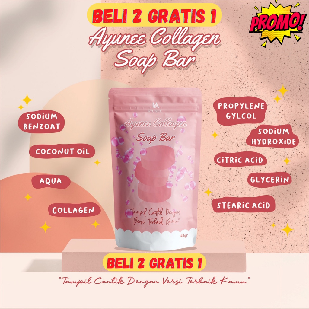 Sabun Collagen Pemutih Badan dan Wajah BPOM - Ayunee Collagen Soap Bar