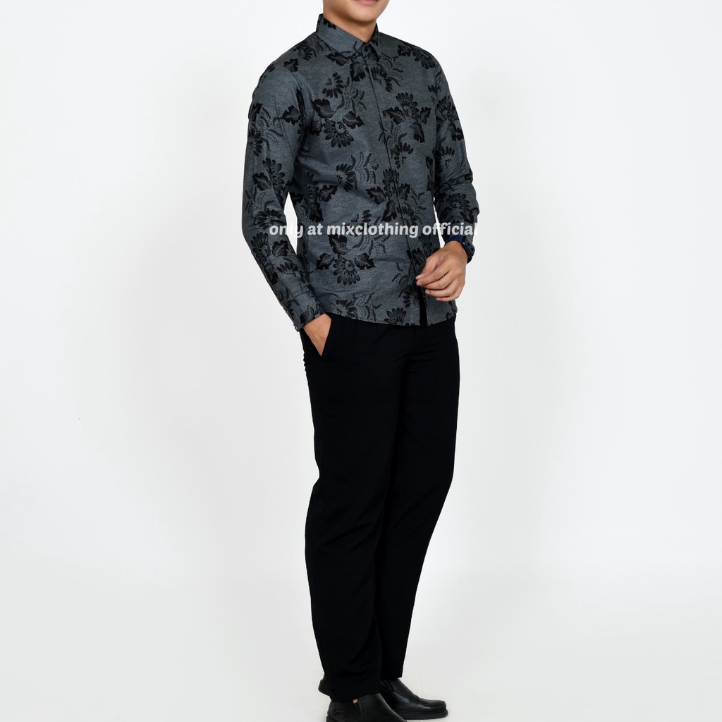 Kemeja Batik Slimfit ZL3918B - Baju Batik Pria Slim Fit Mewah Keren Lengan Panjang