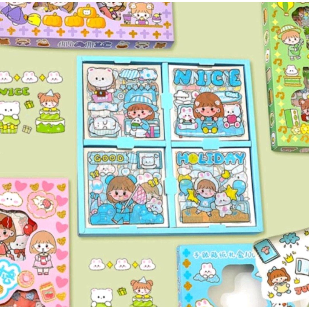 Stiker BOX Lucu Motif Kartun ISI 100