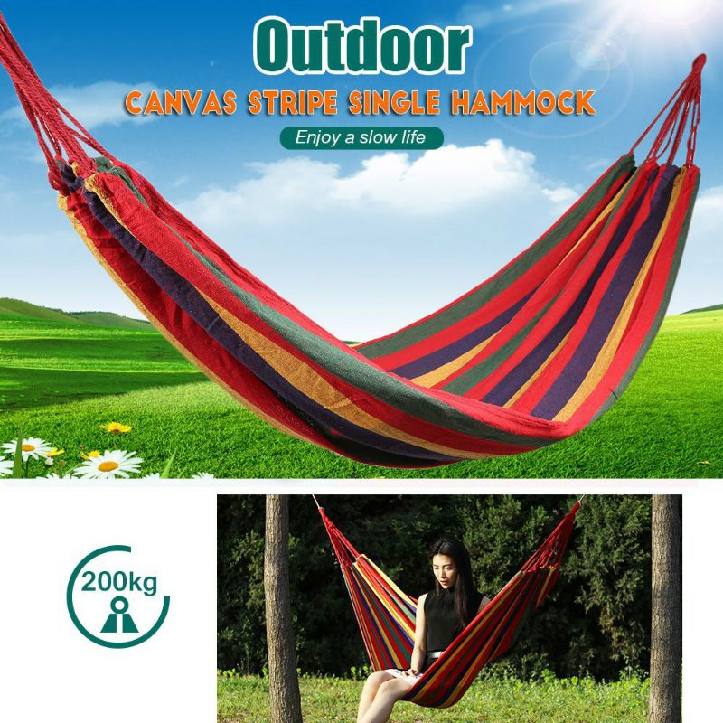 Hammock Single (tempat tidur gantung) ayunan hamock piknik hiking camping aksesoris pecinta alam new