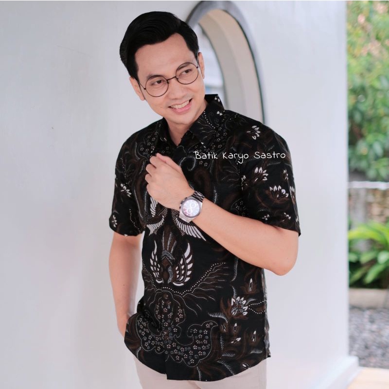 Baju Kemeja Batik Pria Lengan Pendek Premium Slimfit Katun Solo Lapis Furing