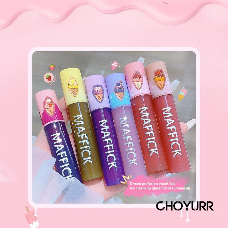 【COD】Lip Glaze Mirror Matte Velvet Lipstick Waterproof Tahan Lama Dan Hasil Lip Gloss Matte Velvet Lip Gloss Wanita-CH