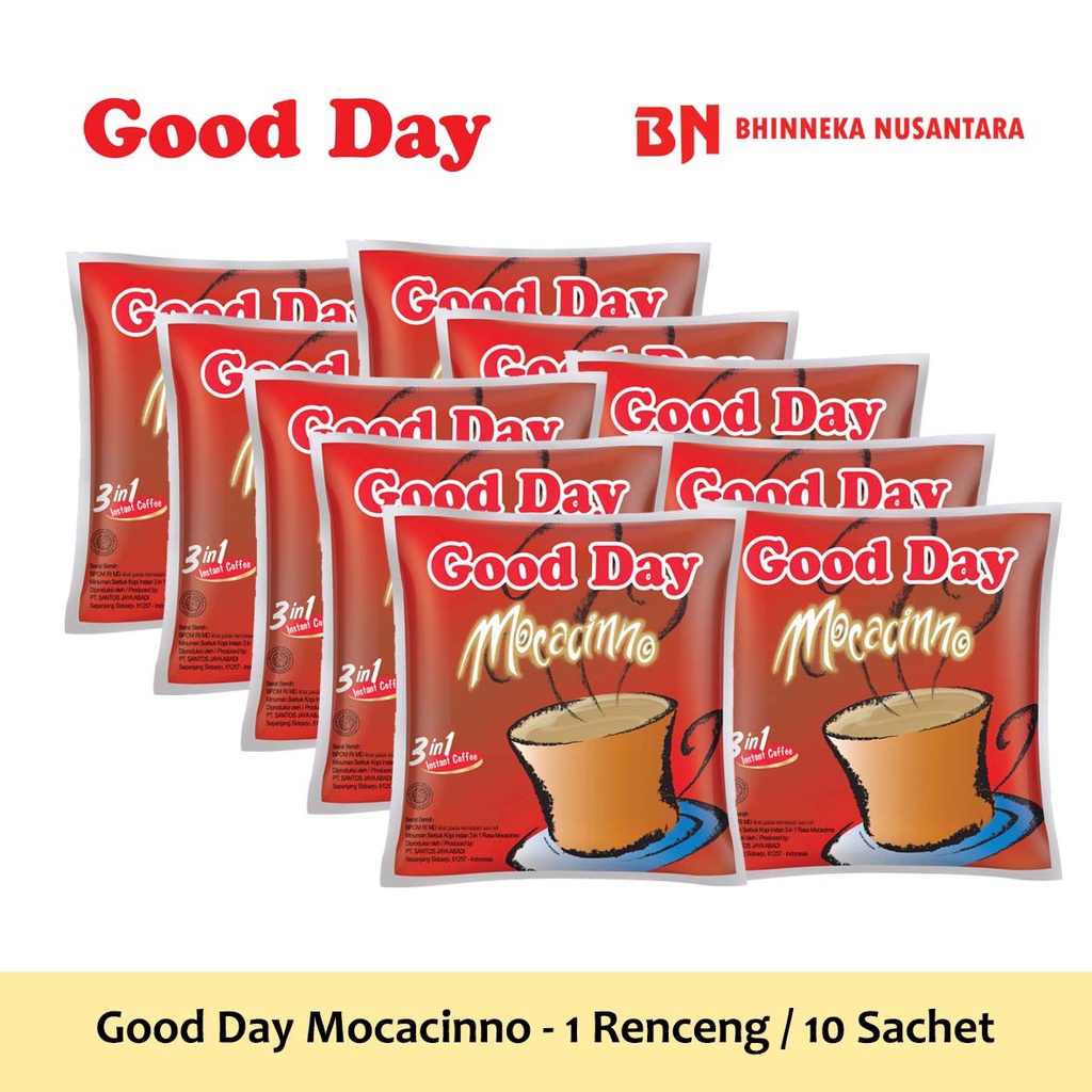 

Good Day Mocacino Kopi Instan Bubuk - 10 Sachet @ 20 gram