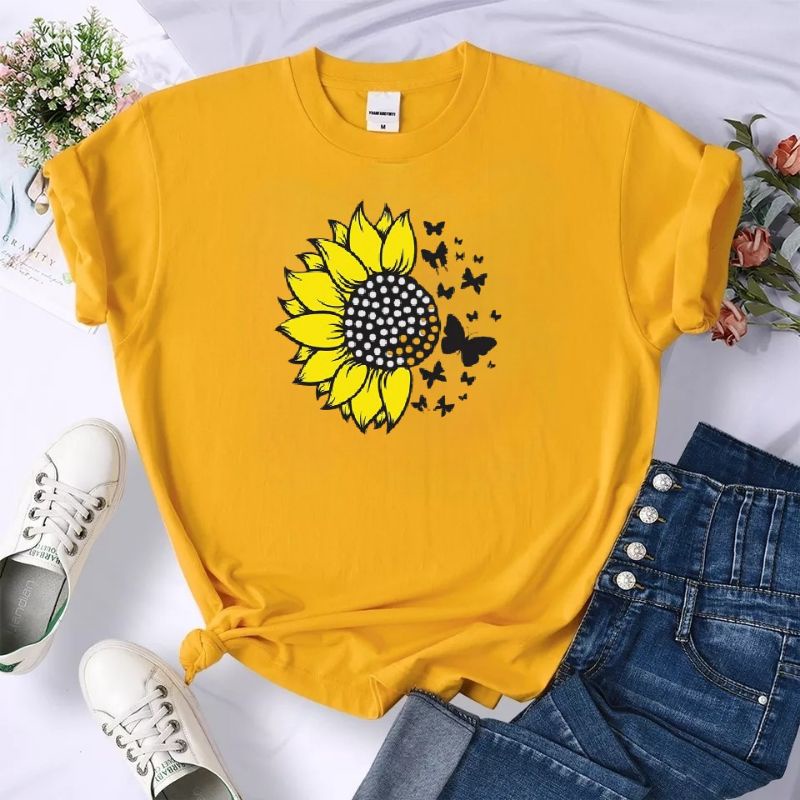 Baju Wanita Kaos Oblong Cewek Atasan Dewasa Lengan Pendek Tshirt Oversize Termurah Matahari Cod