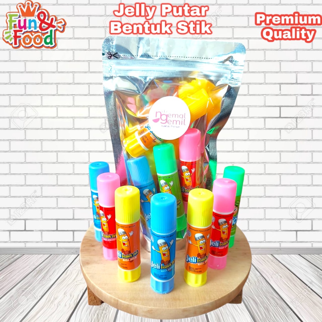 

Jeli Putar Bentuk Stik Jelly Stick Putar Aneka Rasa Buah Kualitas Premium