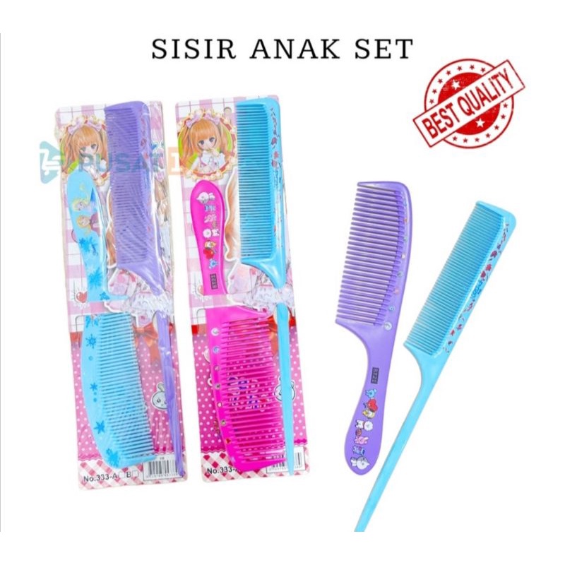 Sisir Rambut Set karakter warna isi 2 pcs sisir set korea