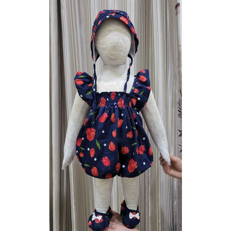 baju bayi perempuan JUMPER + sepatu + topi