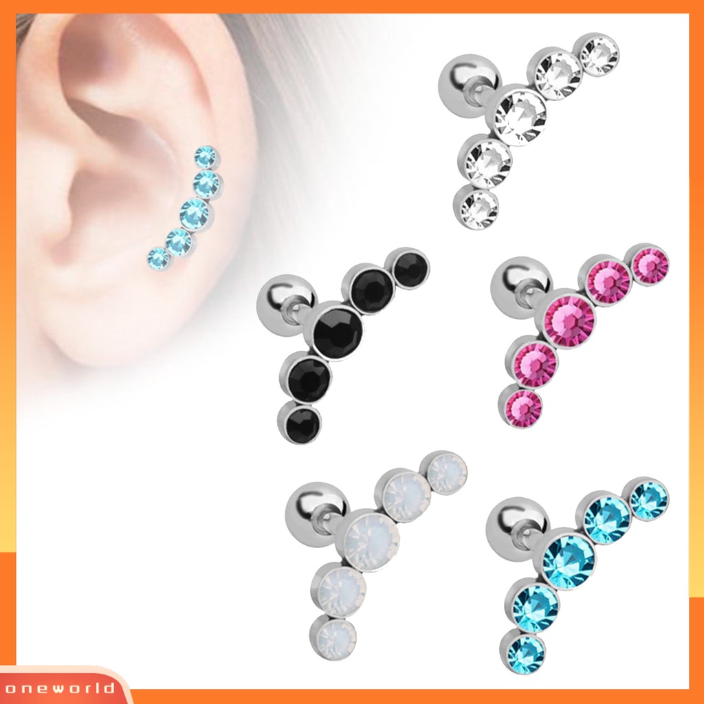 {oneworld} Ear Stud Fashion Desain Unik Metal Elegan Klip Telinga Untuk Outdoor