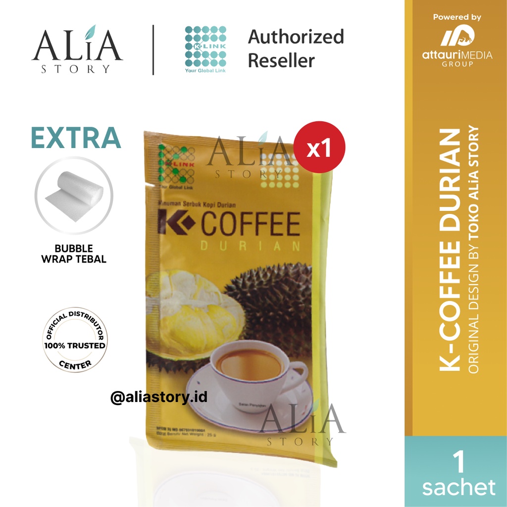 

K-Link Kopi Durian Original BPOM Kemasan (1 Sachet) Kopi Rasa Durian Mencegah Anemia Melancarkan BAB Mengatasi Mual & Mabuk Perjalanan K-Link Official Store K-Link Original Store Attauri