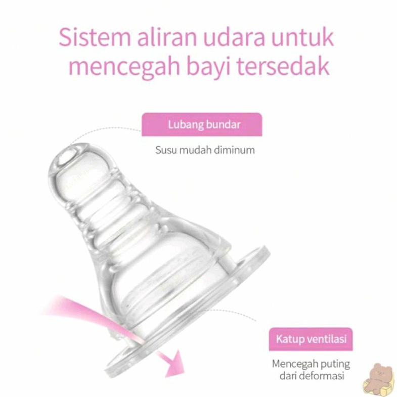 Nipple Peristaltic Slim Neck Dodo | Zippy S M L | Cocok Semua Botol | Nipple Slim Neck Silicone Lembut