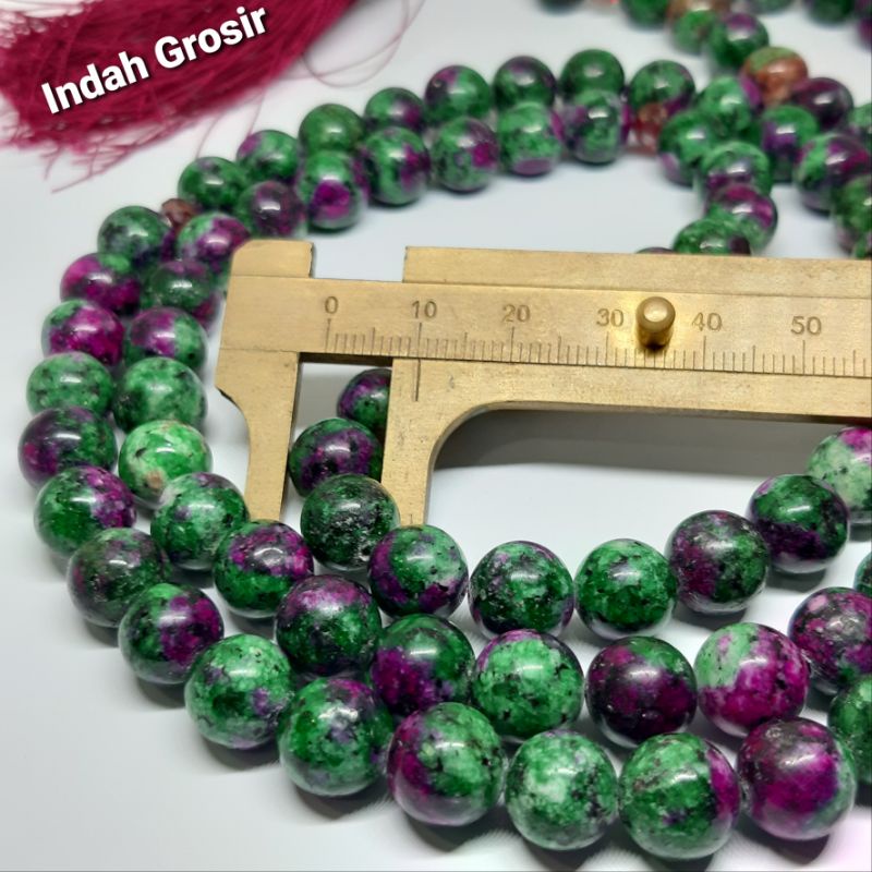 Tasbih Batu Tanzania Ijo Lumut 10mm 99Butir