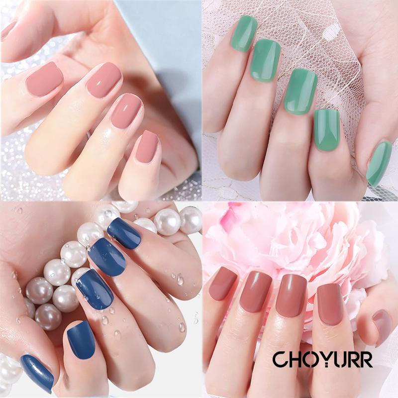 【COD】Kuku Palsu Polos/False Nails Warna Glossy 24Pcs French Manicure 3D Kuku Palsu Polos Untuk Nail Art / Manicure-CH