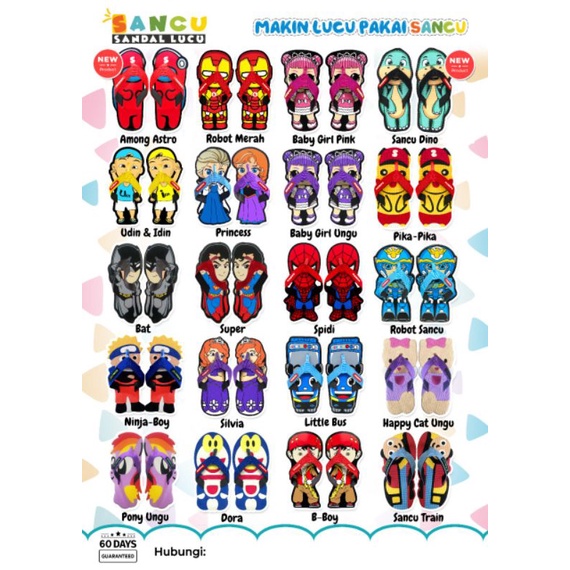 Sancu Sandal Anak Lucu Karakter