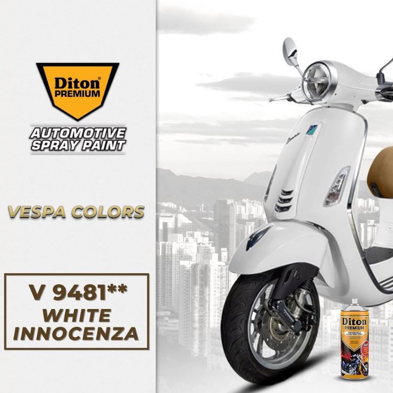 Pilok Pilox Cat Diton Premium White Innocenza 9481 V9481 Putih 400cc Cat Semprot Diton Premium Tahan Bensin