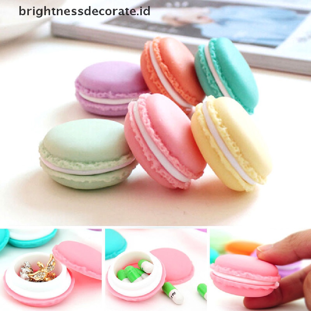 [Birth] Cute Candy Color Macaron Mini Storage Box Kotak Perhiasan Pill Case Hadiah Ulang Tahun [ID]