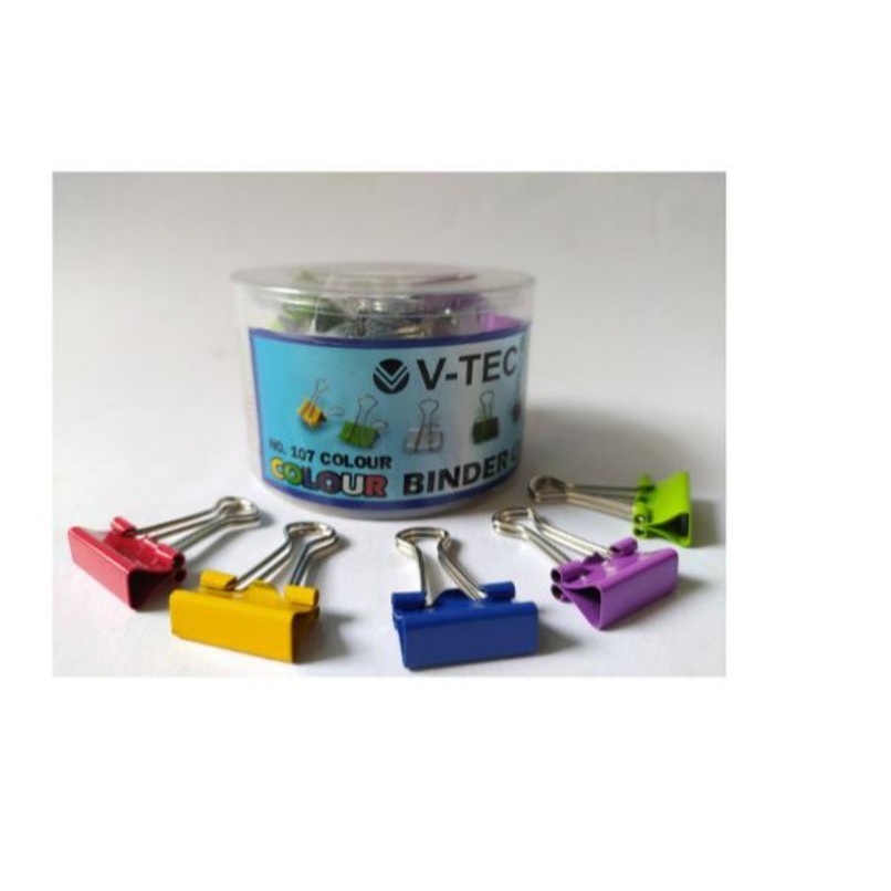 

V-TEC Binder Clip Warna No. 107 [40 Pcs/Tube]