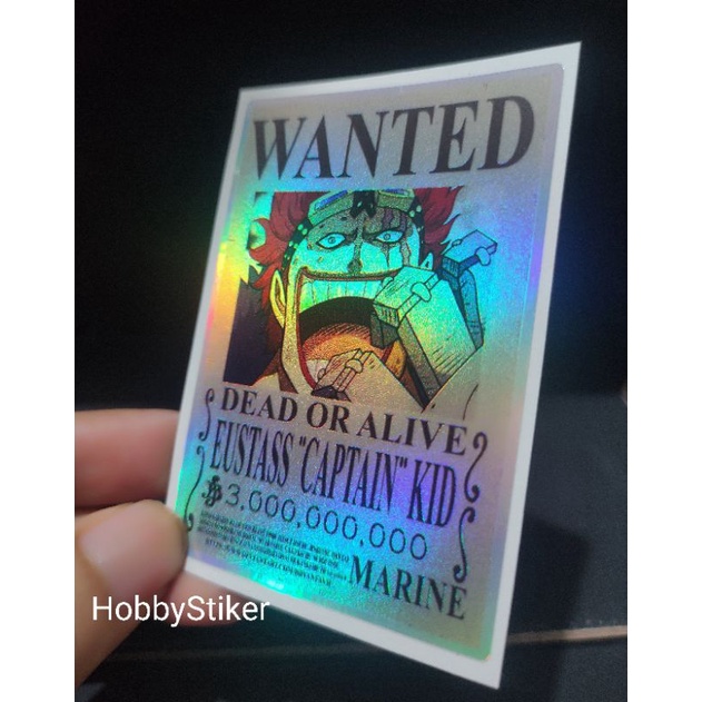 Stiker anime bounty one piece premium chrome - captain kid