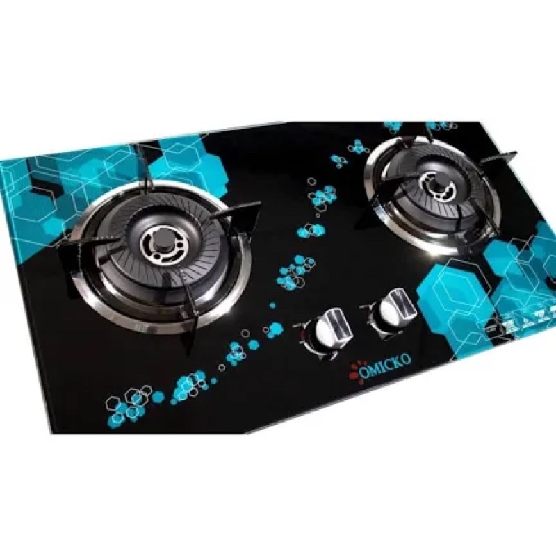 Kompor Gas Kaca Tanam Omicko 2 Tungku Full Burner - 2 Tungku