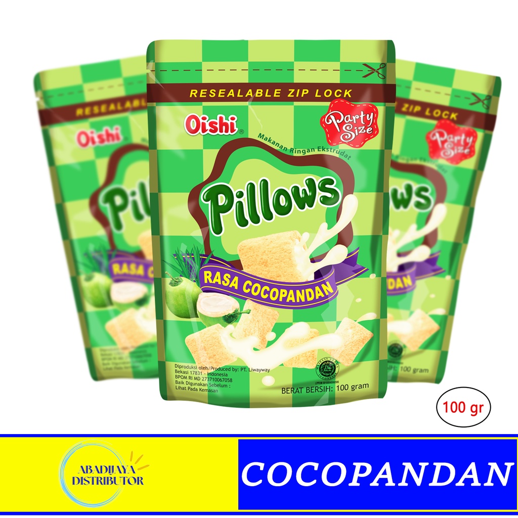 

Oishi Pillows Cocopandan Makanan Ringan Kemasan Pouch 100gr