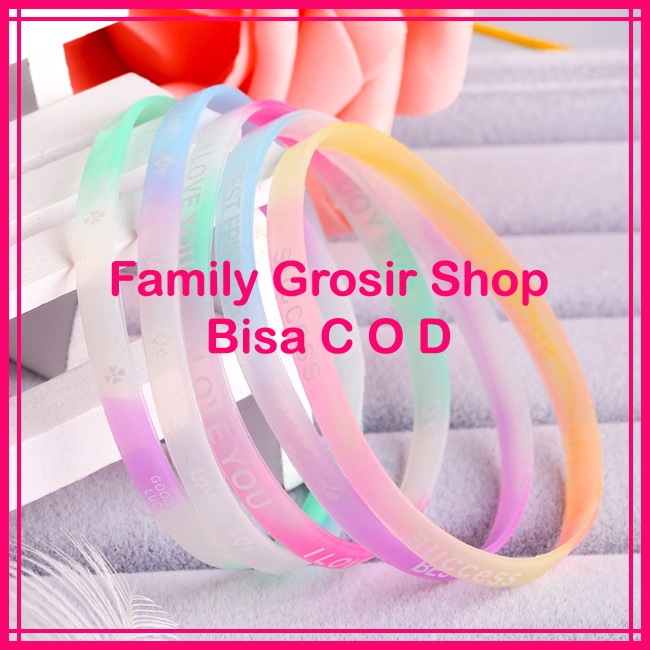 (5pcs) Gelang Karet Silikon Glow In The Dark Galang Tangan Fashion