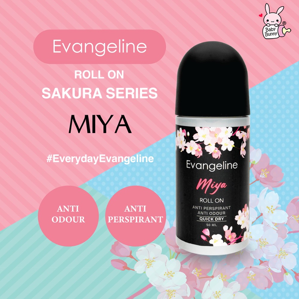 ❤ BELIA ❤ EVANGELINE Roll On Anti Perspirant | Deodorant Anti Odour | Quick Dry 50ml | BPOM