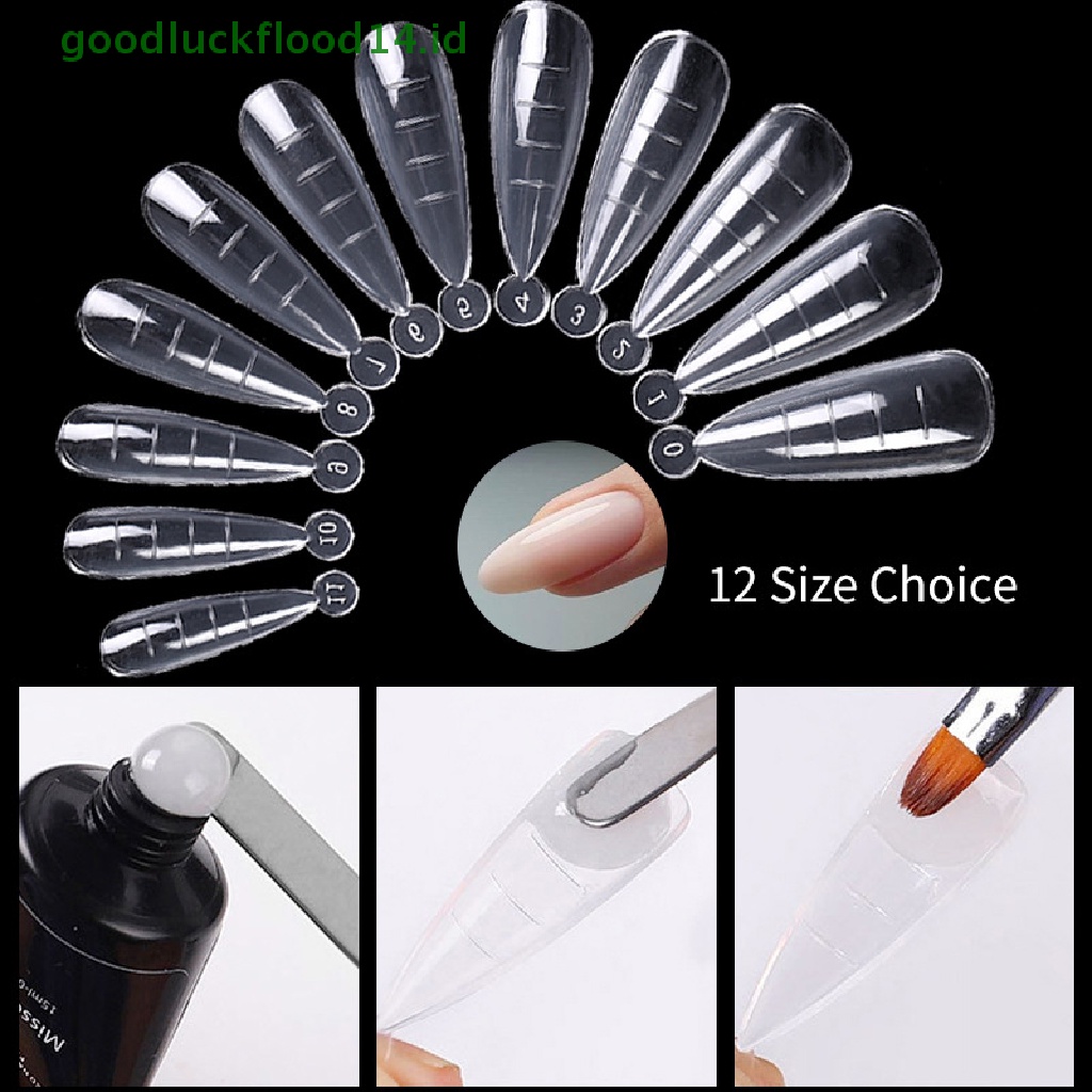 [GOOGFOUR] 60pcs Nail Dual Form Fake Tips Extension Untuk Tips Bangunan Sistem Nail Gel DIY [TOP]