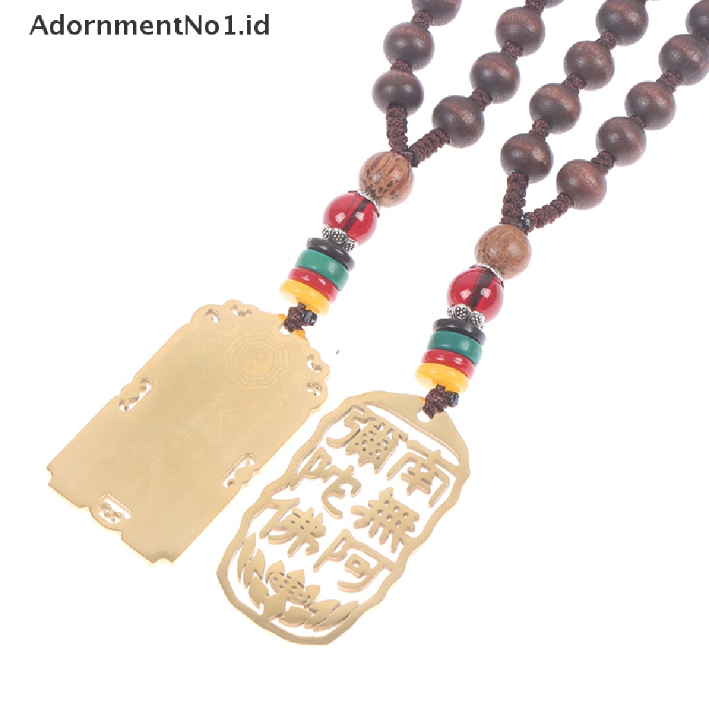 [AdornmentNo1] Wanita Pria Retro Yoga Beads Necklace Natural Sandal Buddha Kalung Buddha [ID]