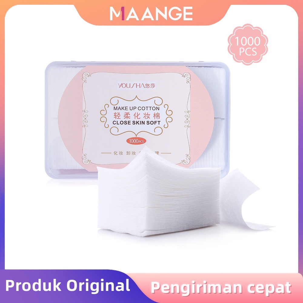 MAANGE Facial Cotton Pad 1000pcs Kapas Tipis Pembersih Makeup Make Up Bantalan Kapas Kotak Kapas Pembersih Wajah 0210