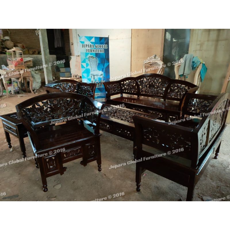 Kursi Tamu ukir Jati kartini salak ( kursi jati,kursi tamu ukir,kursi jati murah,sofa jati )