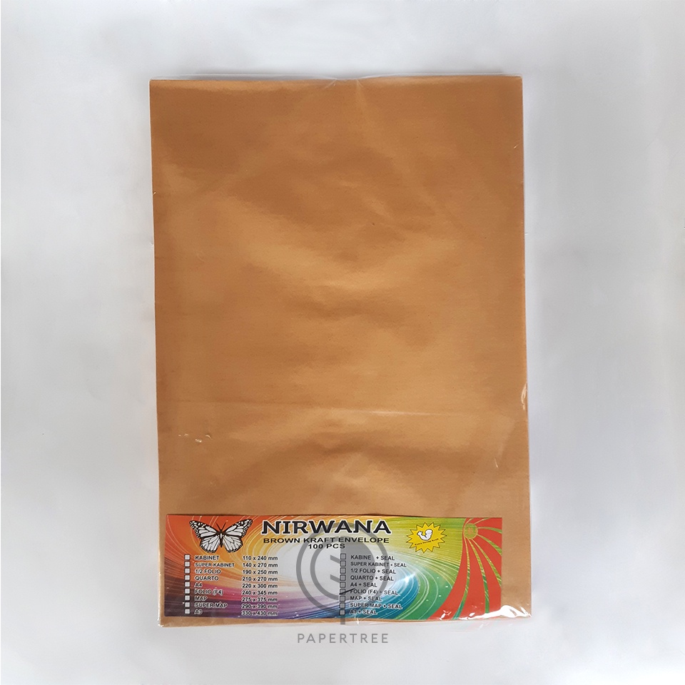 

Amplop Coklat Polos Ukuran Folio dengan Lem Seal Merk Nirwana