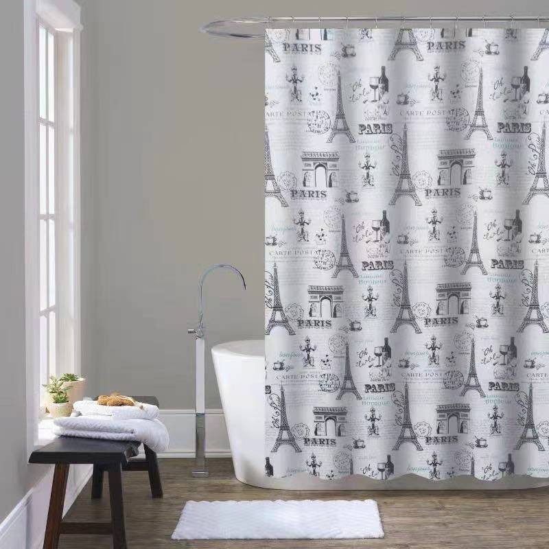 (SerbaSerbi)Gorden Kamar Mandi Shower Curtain tidak tembus cahaya /Tirai Kamar Mandi Bahan Polyester 180 x 180 Cm Sudah Di Lengkapi Ring Pengait New Motif