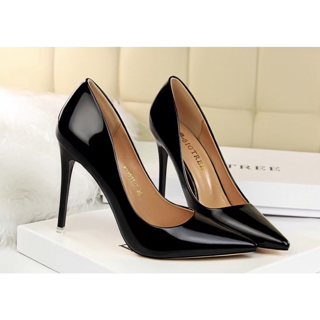 Premium Metallic Pointy Toe Mirror Sandal Heels Mengkilat Wanita 5274 (36-40)