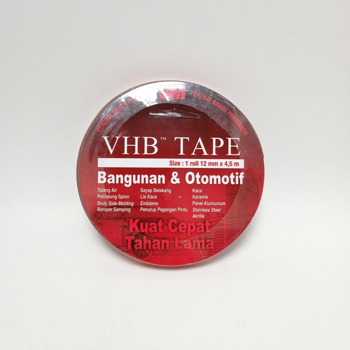 

12 MM / VHB Bolak Balik Busa Double Foam Merah Pcs