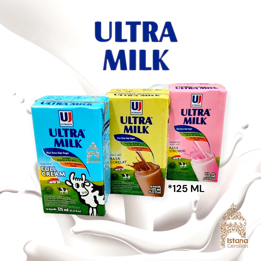 Ultra Milk MINI 125 ML Susu UHT Cokelat / Strawberry / Full Cream