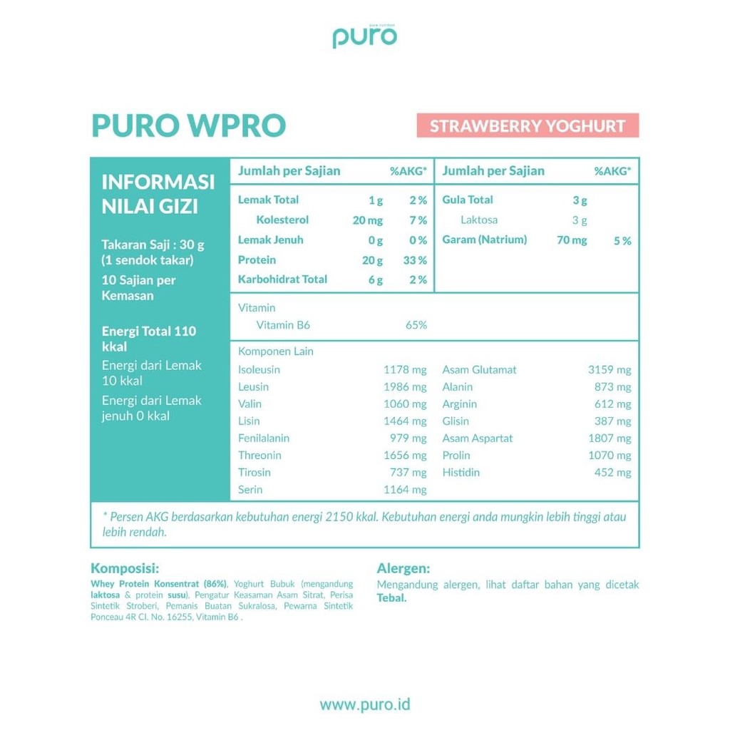 Puro WPRO 300 gram Whey Protein Concentrate