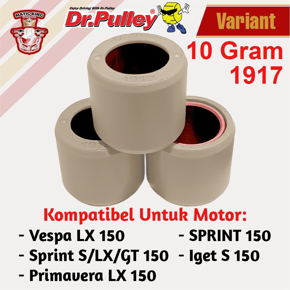 Roller Dr Pulley Vespa Sprint LX Primavera iget 150 S150 3V DR PULLEY 8 gr sd 15,5 gr 1917 3 butir