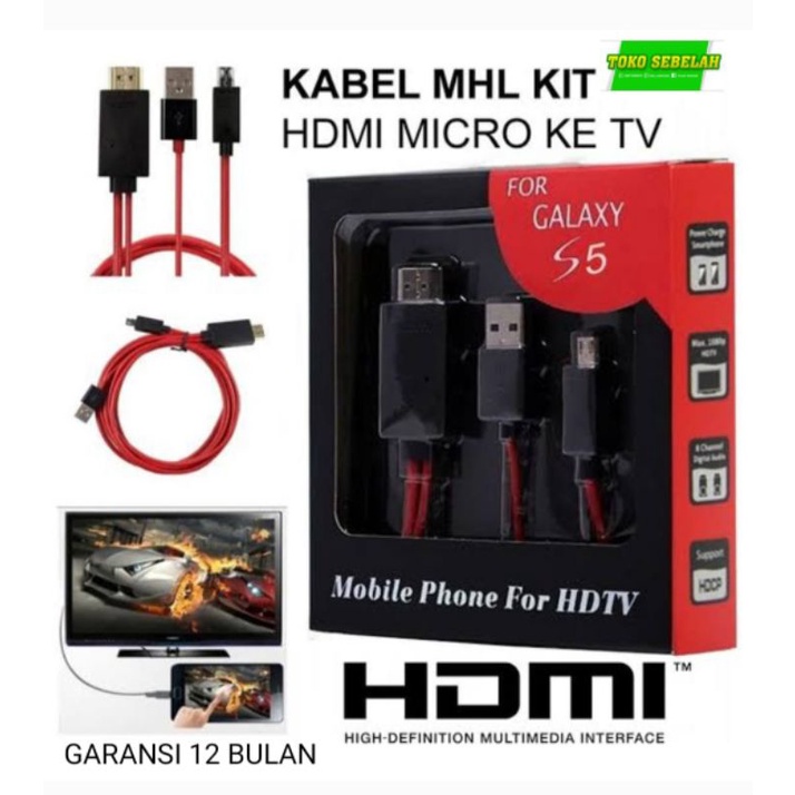 KABEL MHL MIKRO USB TO TV 1meter untuk menyambungkan tampilan hp ke TV