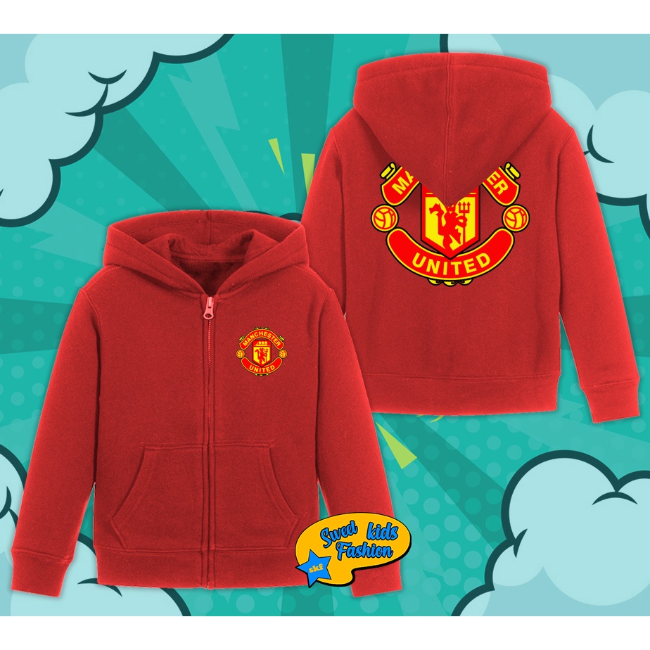Jaket Hoodie Zipper Anak Manchester United Hoodie Anak MU Manchester United