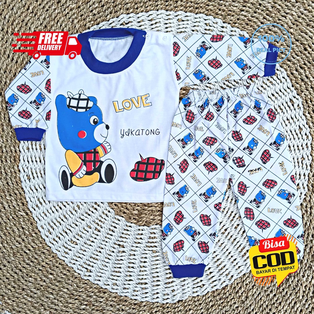 Setelan Baju Bayi Panjang 3 - 12 Bulan merk VIORI motif YAKATONG