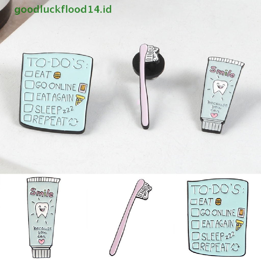 [GOOGFOUR] Kartun Enamel Sikat Gigi Odol Kerah Pin Smile Tooth Bros Perhiasan Hadiah [TOP]