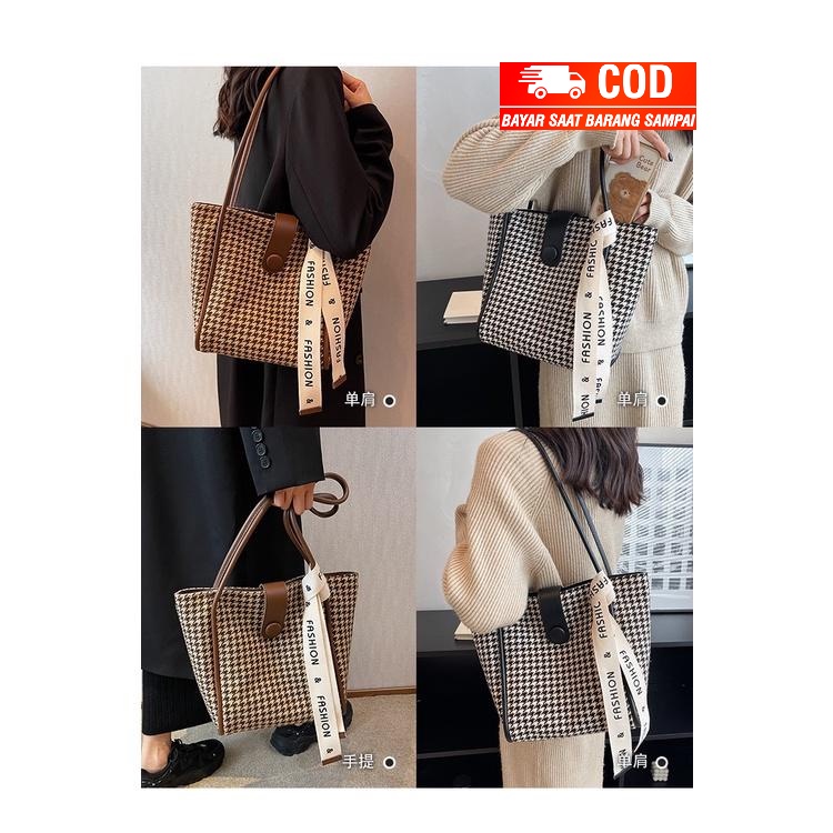 Shouder Bag Tote Bag Wanita Fashion 8466 Motif Mikro Tanpa Syall